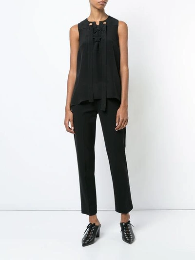 Shop Derek Lam Sleeveless Lace-up Blouse - Black