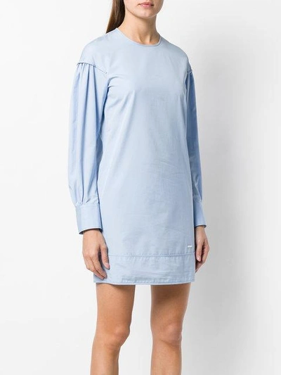 Shop Dsquared2 Long Sleeve Shift Dress In Blue