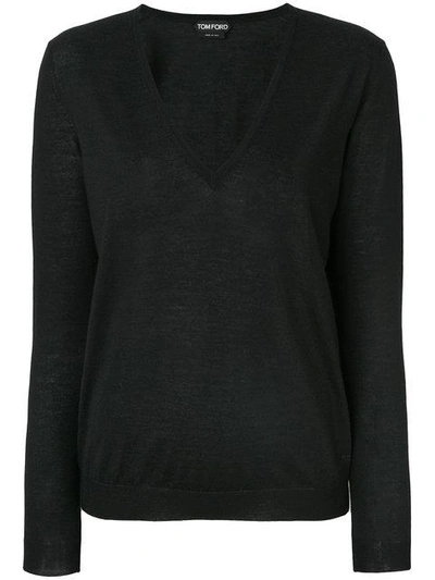 Shop Tom Ford V-neck Jumper - Black