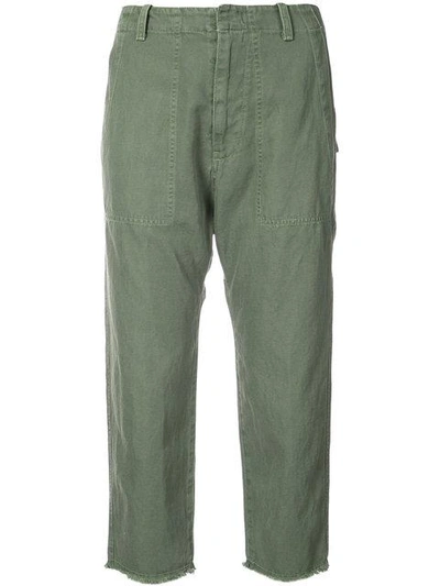 Shop Nili Lotan Cropped Trousers In Green