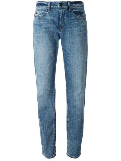 Shop Helmut Lang Stone Washed Boyfriend Jeans In Blue