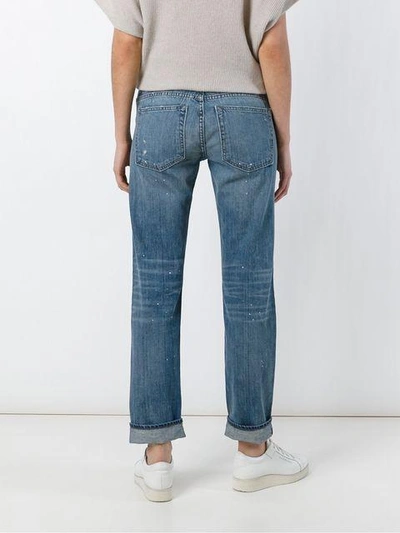 Shop Helmut Lang Stone Washed Boyfriend Jeans In Blue