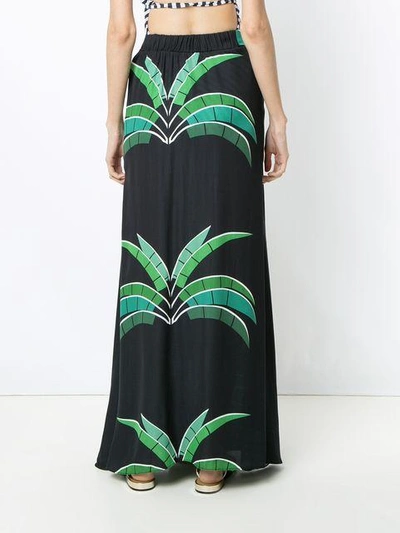 Shop Amir Slama Tropical Print Maxi Skirt In Black