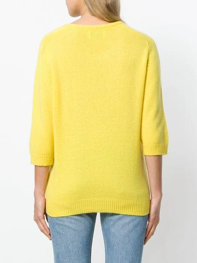 Shop Allude Patch Pocket Jumper - Yellow