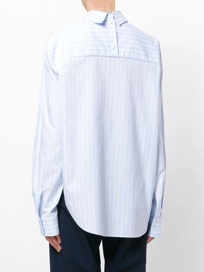 Shop Cedric Charlier Light Striped Asymmetric Shirt