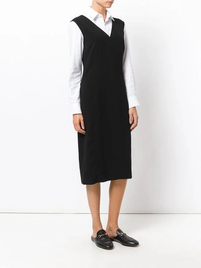 Shop Joseph V-neck Midi Dress - Black