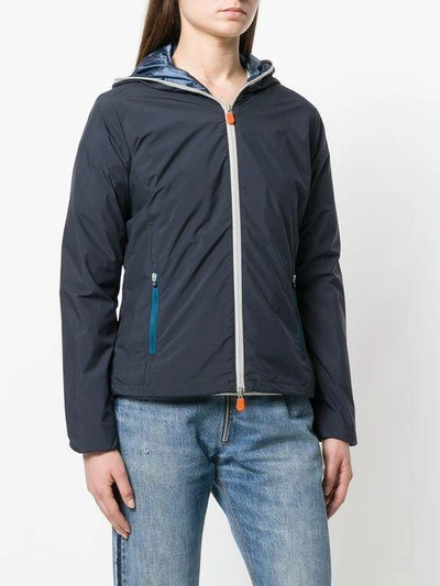 Shop Save The Duck Lightweight Hooded Jacket In Blue