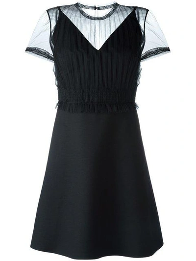 Shop Valentino Sheer Panel Dress - Black