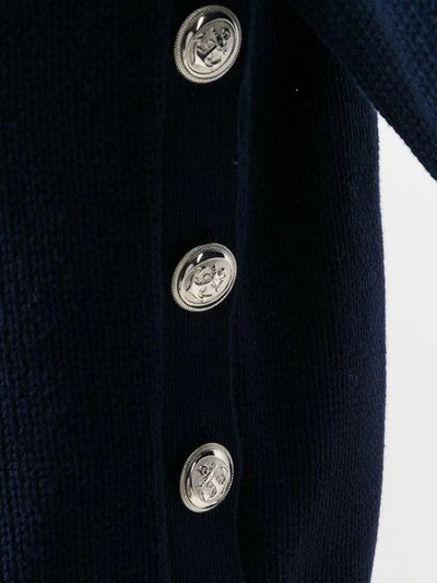 Shop Allude Knit Button Detail Sweater In Blue