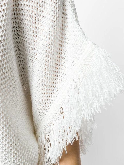 Shop Issey Miyake Frayed Sweater - White