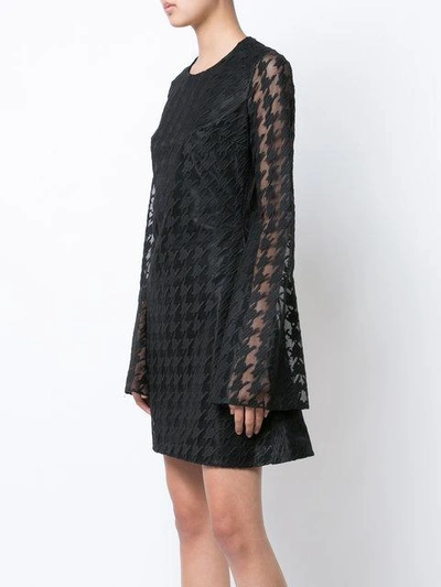 Shop Rubin Singer Houndstooth Lace Dress - Black