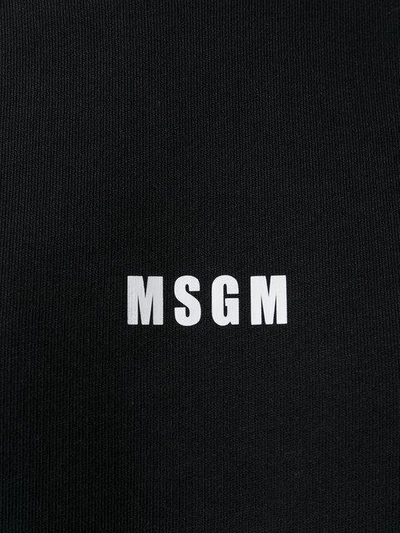 Shop Msgm Cropped Mini Logo Sweatshirt - Black
