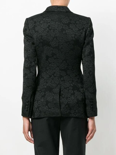 Shop Dolce & Gabbana Sequinned Floral Detailed Blazer - Black