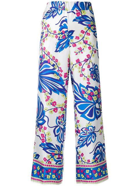 P.A.R.O.S.H. Floral Print Trousers In Multicolour | ModeSens