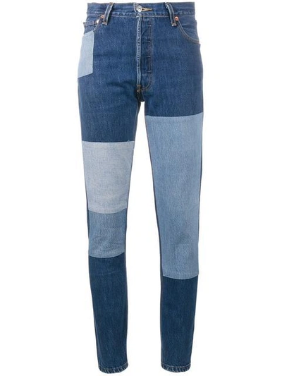 Shop Re/done Patchwork Slim In Blue