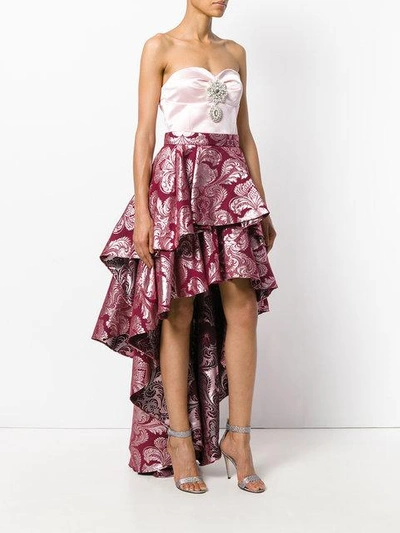 Shop Christian Pellizzari Frill-layered Asymmetric Dress In Pink
