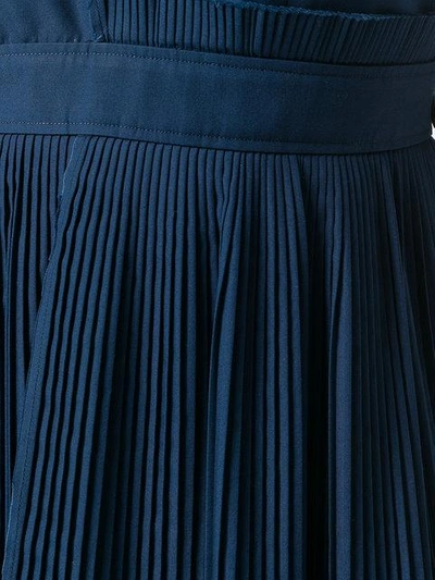 Shop Cedric Charlier Pleated Layered Dress In Blue