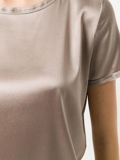 Shop Blanca Metallic Short-sleeve Top - Brown