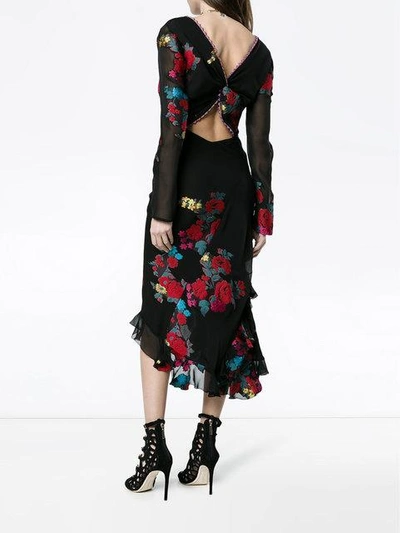 Shop Etro Deep-v Floral Wrap Dress - Black