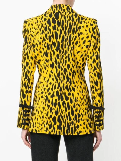 Shop Versace Animal Print Blazer - Yellow