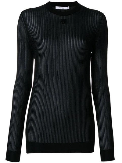 Shop Givenchy 4g Semi-sheer Pleated Top In Black