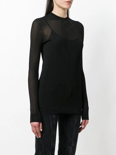 Shop Givenchy 4g Semi-sheer Pleated Top In Black