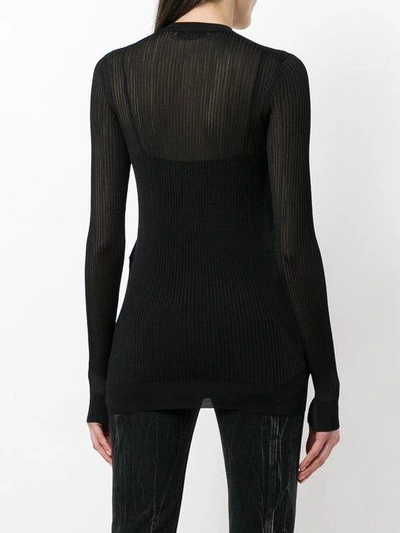 Shop Givenchy 4g Semi-sheer Pleated Top In Black