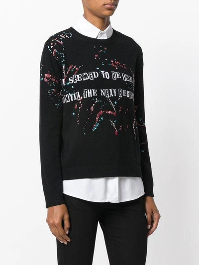 Shop Valentino Slogan Printed Sweatshirt In Black