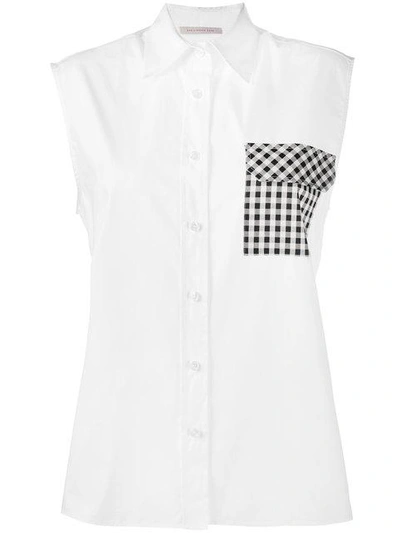 Shop Christopher Kane Gingham Pocket Shirt In White