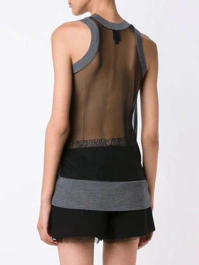 Shop Vera Wang Tulle Insert Tank - Grey