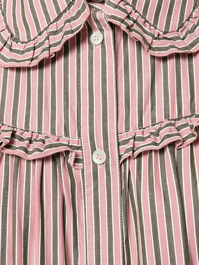 Shop Alexa Chung Striped Button Shirt In 1013 Pink/khaki