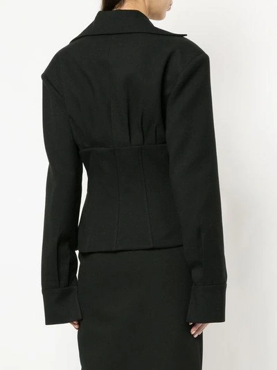 Shop Materiel Matériel Pleated Fitted Blazer - Black