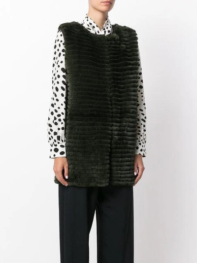 Shop Simonetta Ravizza Longline Gilet In Green