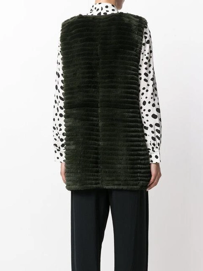 Shop Simonetta Ravizza Longline Gilet In Green