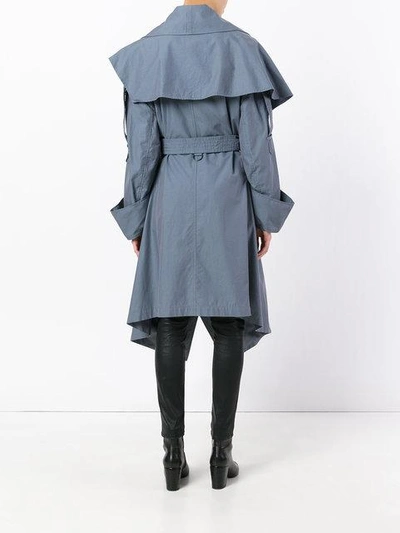 Shop Burberry Belted Trench Coat - Grey