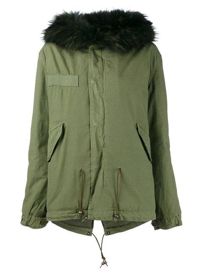Shop Mr & Mrs Italy Racoon Fur Trim Parka In C3040