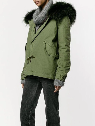 Shop Mr & Mrs Italy Racoon Fur Trim Parka In C3040