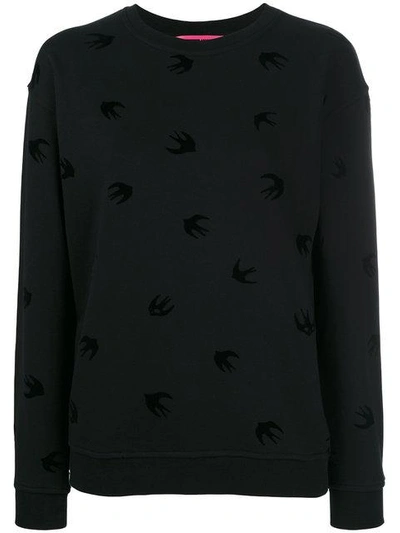 Shop Mcq By Alexander Mcqueen Sweatshirt Mit Schwalben-print In Black