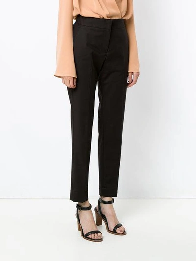 Shop Andrea Marques Tapered Trousers In Café