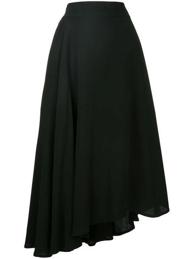 Shop Yohji Yamamoto Vintage Asymmetric Full Skirt - Black
