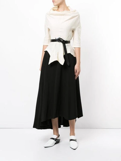Shop Yohji Yamamoto Vintage Asymmetric Full Skirt - Black