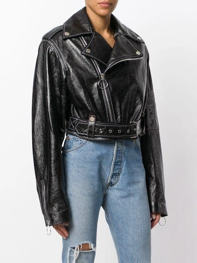 Shop Manokhi Oversized Biker Jacket In Black