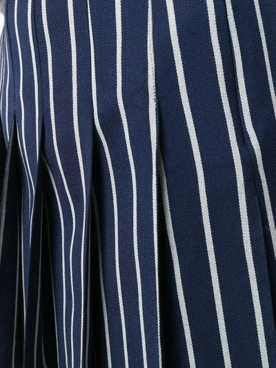 Shop Thom Browne Striped Pleated Mini Skirt In Blue