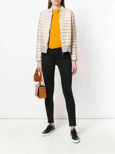 Shop Moncler Casual Puffer Jacket In Neutrals