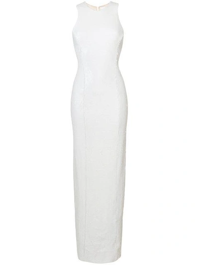 Shop Galvan Salar Column Dress In White