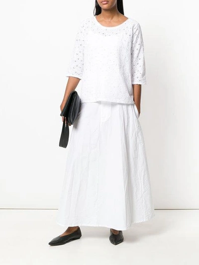 Shop Labo Art Maxi A-line Skirt - White