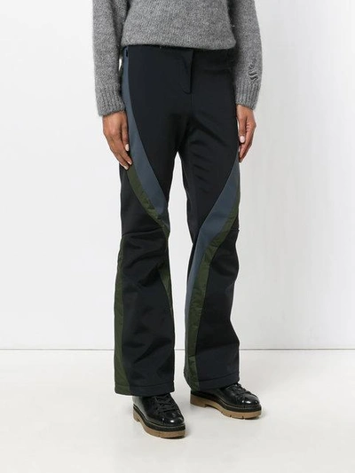 Shop Fendi Flared Colour-block Trousers - Black