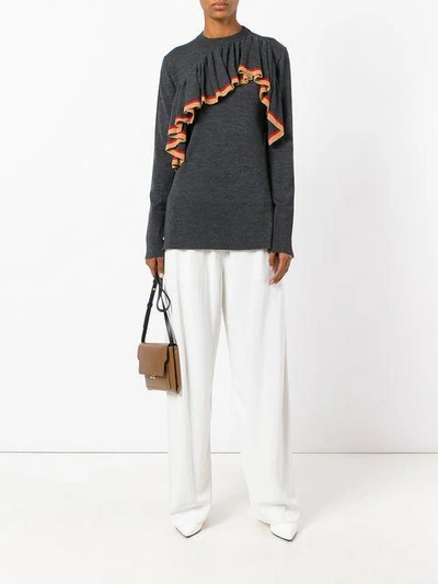 Shop Marni Knitted Jersey Ruffle Top