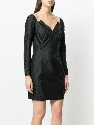 Shop Givenchy Geometric Neckline Mini Dress In Black
