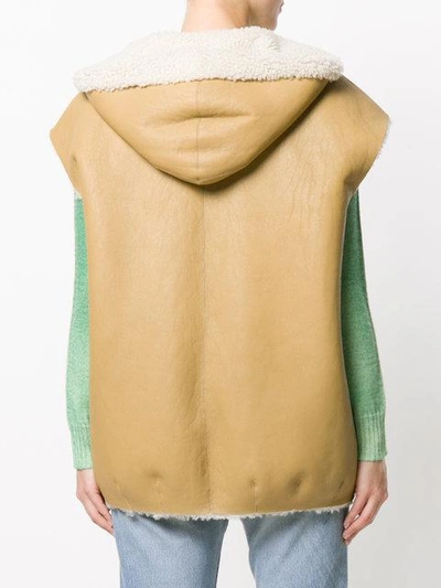 Michael Kors Zipped Shearling Gilet In Neutrals